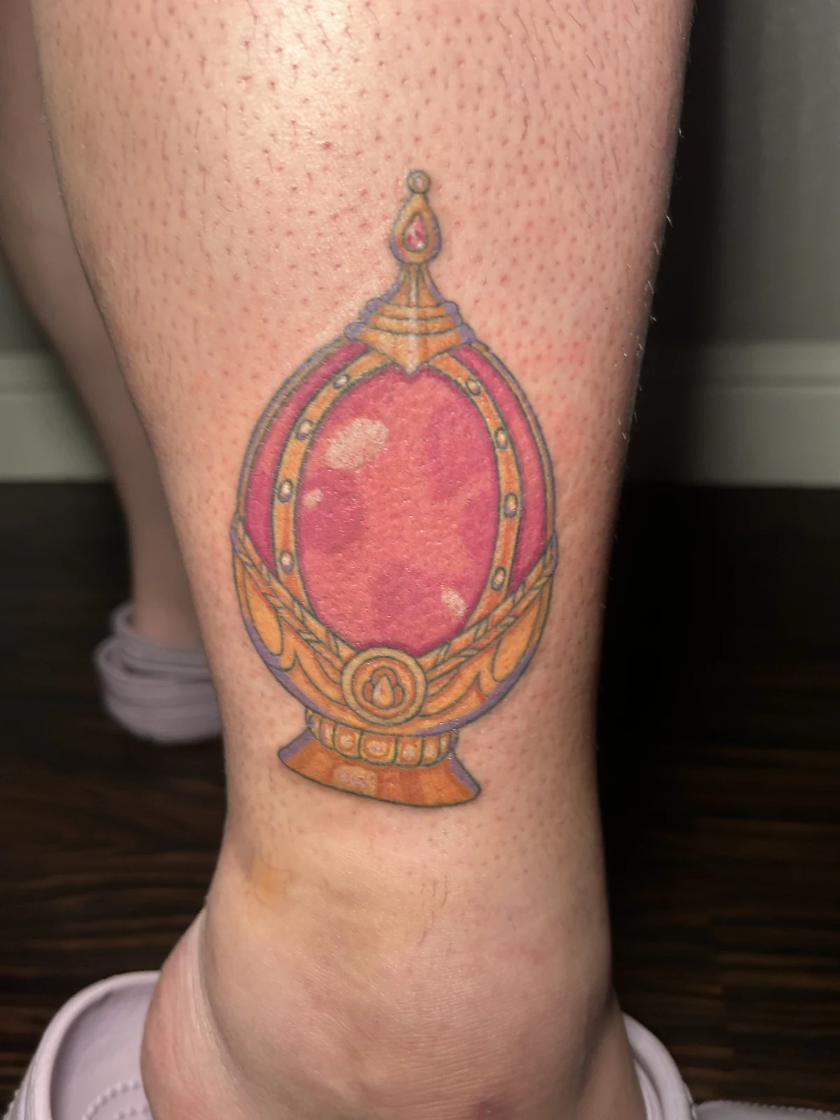 Healed ornate gem tattoo